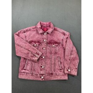 Gap American Girl Jacket Girls L 10-11 Pink Denim Button Front Trucker